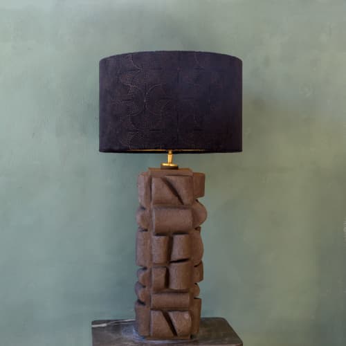 Brownie handbuilt unique ceramic lamp base. | Table Lamp in Lamps by Ingrid Vermulst by Studio Wild Orange. Item composed of stoneware in boho or contemporary style