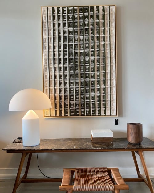 Linescapes Grid - Beige and Cream | Tapestry in Wall Hangings by Fault Lines | Mobilia in Amsterdam. Item made of fabric