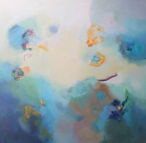 DEEP SEA | Oil And Acrylic Painting in Paintings by Cecilia Arrospide | Private Residence - Lima, Peru in Lima. Item composed of canvas and synthetic