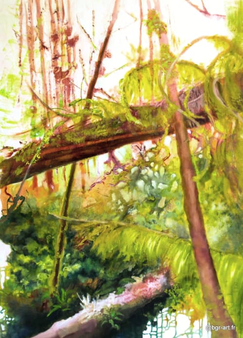 Tree Games | Oil And Acrylic Painting in Paintings by Art by Bgr / Benedicte Grange Rogulski | La Lanterne in Rambouillet. Item made of canvas & paper