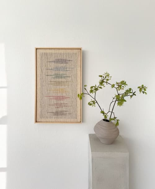 Kloara - Colorful Frame Decoration | Tapestry in Wall Hangings by Lale Studio & Shop. Item made of oak wood with wool works with contemporary & japandi style