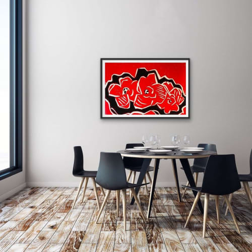 2017 SERIES 1 BLACK & RED 24 X 36 CHARCOAL ON PAPER | Oil And Acrylic Painting in Paintings by RH Zondag Studio. Item composed of paper in modern style