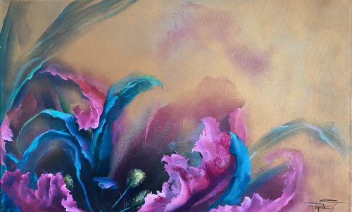 Bloom (tulip painting) | Oil And Acrylic Painting in Paintings by Christiane Papé. Item made of canvas & synthetic