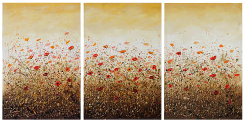 A Joyous Day - triptych - by Amanda Dagg. Original painting | Oil And Acrylic Painting in Paintings by Amanda Dagg. Item composed of canvas and synthetic