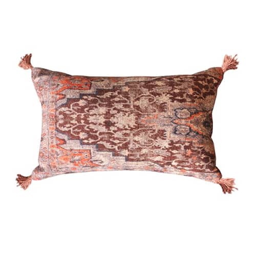 Set of 2-Handwoven Printed Cotton Cushion -40x60 cm | Pillows by Selligram. Item composed of cotton in mid century modern or japandi style