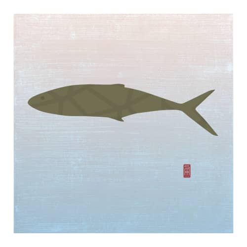 Abstract Fish Print | Prints by Scott Woodward Meyers Art. Item composed of paper compatible with mid century modern and contemporary style