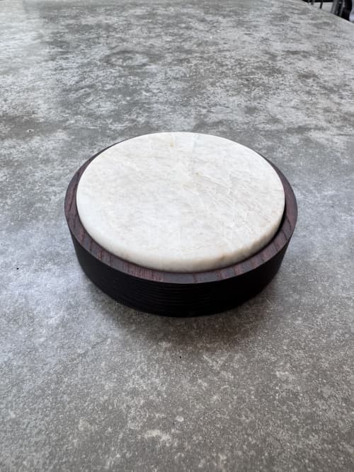 STŌN Coaster — Quartzite & Thermo-Ash, Sand (Large) | Tableware by STŌN. Item made of wood & stone compatible with minimalism and contemporary style