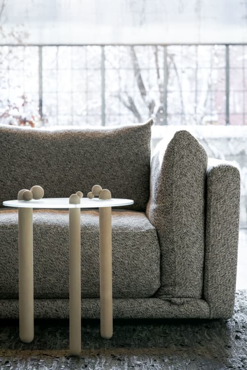 Luna #1 | Side Table in Tables by Nadine Hajjar Studio. Item made of maple wood with glass