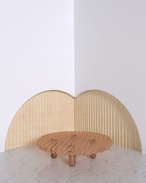 DEEP ORANGE EPOXY WITH SOLID WALNUT LEGS COFFEE TABLE NAMI | Tables by HACHI COLLECTIONS. Item composed of walnut