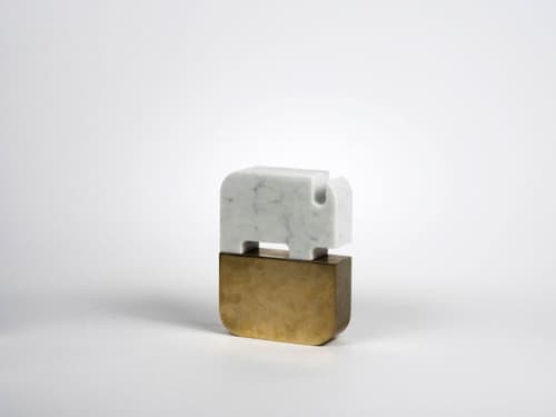 Fossili - rinoceronte | Ornament in Decorative Objects by gumdesign. Item made of brass with marble works with contemporary style
