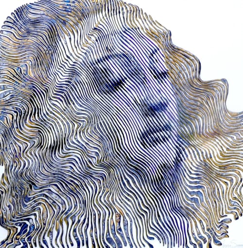 la madonne du Magnificat tribute to boticelli | Mixed Media in Paintings by Virginie SCHROEDER