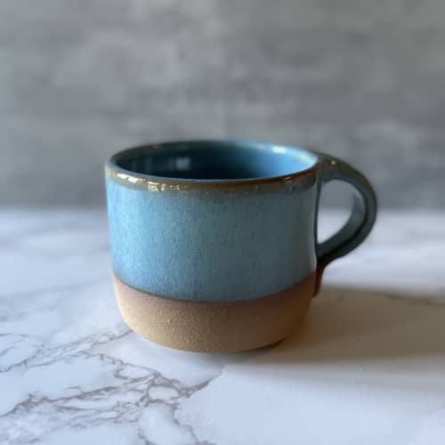 Turquoise Modern Coffee Mug | Drinkware by Tina Fossella Pottery. Item made of stoneware