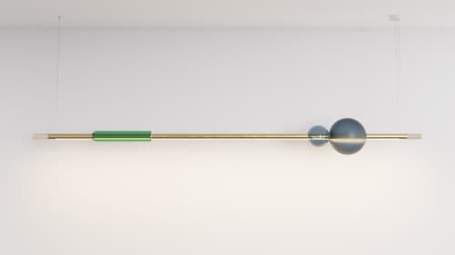 COMET Linear Pendant | Pendants by ILANEL P/L. Item made of wood & brass compatible with minimalism and mid century modern style