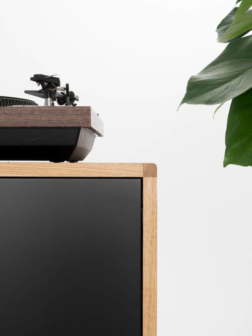 HEIM -Mid century sideboard, modern credenza, black tv stand | Storage by Mo Woodwork | Stalowa Wola in Stalowa Wola. Item composed of oak wood compatible with minimalism and mid century modern style