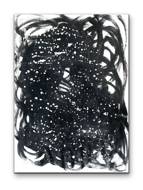 Intuition | 41x31 | Large Abstract Black And White | Oil And Acrylic Painting in Paintings by Jacob von Sternberg Large Abstracts. Item composed of canvas & synthetic
