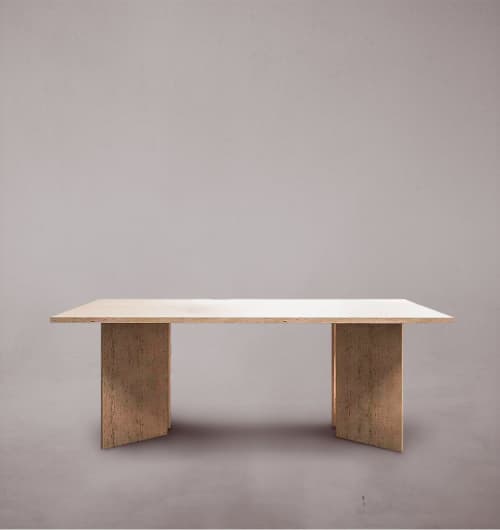 Travertine Dining Table. Marble Dining Table. Dining Table. | Tables by HamamDecor LLC. Item made of marble compatible with minimalism and contemporary style