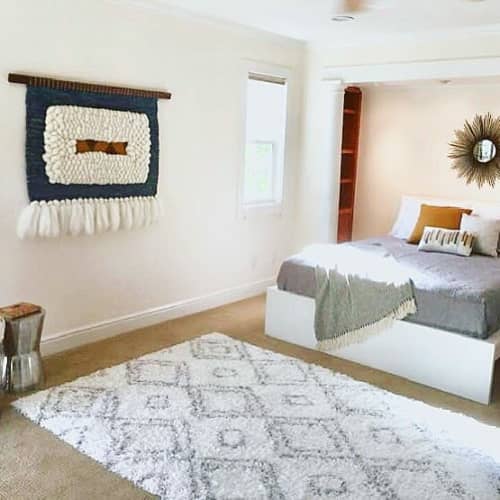 Lola | Tapestry in Wall Hangings by Keyaiira | leather + fiber. Item composed of walnut and wool