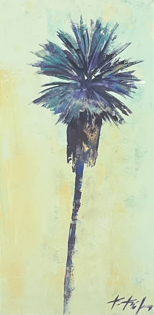 Salt Water Palm II | Oil And Acrylic Painting in Paintings by Kathleen Keifer. Item composed of canvas & synthetic