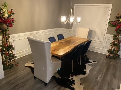 Custom Live Edge Table (13) | Dining Table in Tables by Carlberg Design. Item made of wood & metal