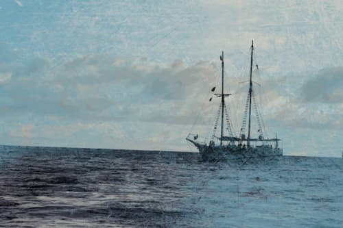 Ocean Sunset Boat 5 | Oil And Acrylic Painting in Paintings by Irena Orlov. Item made of canvas