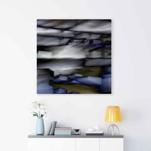 Blue Line 7083 | Oil And Acrylic Painting in Paintings by Rica Belna. Item composed of canvas & synthetic