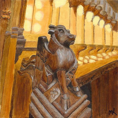 Scottish Gargoyle - Vibrant Giclée Print | Prints in Paintings by Michelle Keib Art. Item made of paper