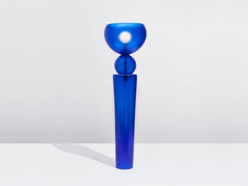Blue Totem 2 Table Lamp | Lamps by Bianco Light + Space. Item composed of glass in modern style