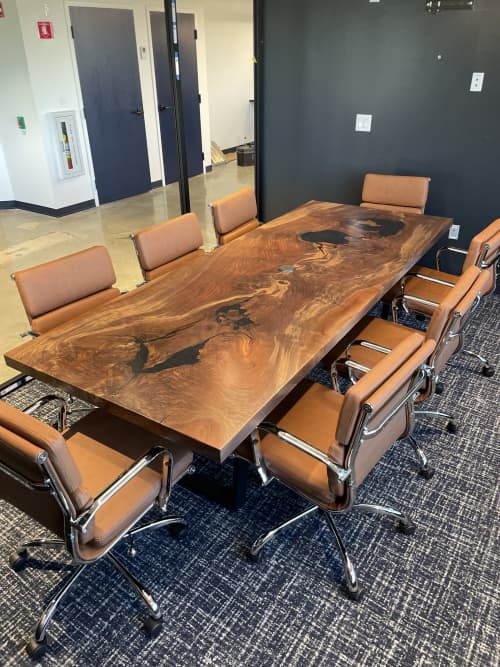 Conference Table | Tables by Bucktown Built | Bucktown Built in Chicago. Item composed of walnut and metal in minimalism or mid century modern style