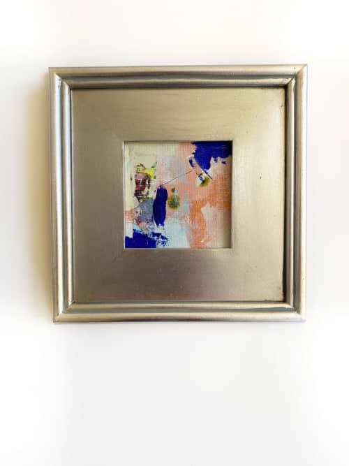"Orange Blossom" Framed Mini Painting | Oil And Acrylic Painting in Paintings by Jessalin Beutler. Item composed of canvas in contemporary or transitional style