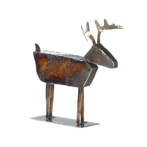 Davis the Deer | Sculptures by Gatski Metal. Item composed of steel compatible with country & farmhouse and eclectic & maximalism style