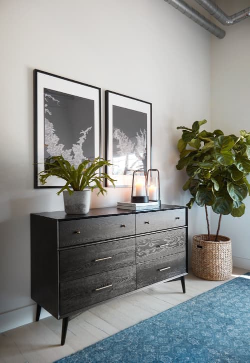 Map of Grand Canyon on Black | Prints by Erik Linton. Item composed of paper