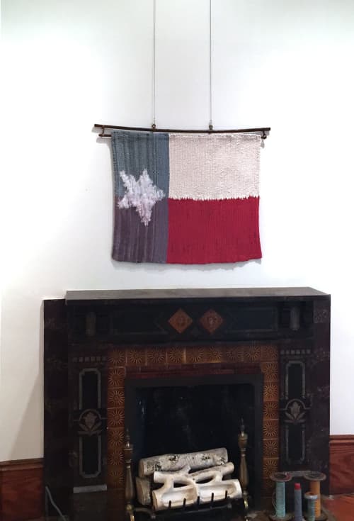 Handwoven Texas Flag | Tapestry in Wall Hangings by Doerte Weber. Item made of cotton