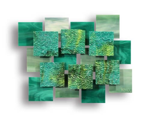 "Coral" AP Glass and Metal Wall Sculpture | Wall Hangings by Karo Studios. Item composed of metal and glass
