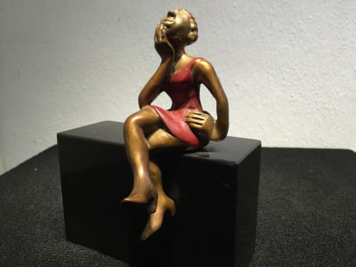 After Theatre | Sculptures by Nina Winters. Item made of bronze with marble