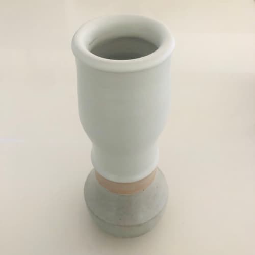 Tall Pedistal Cinched Vase | Vases & Vessels by Paysoneight Design by Dawn Palmer. Item composed of ceramic compatible with minimalism and mid century modern style