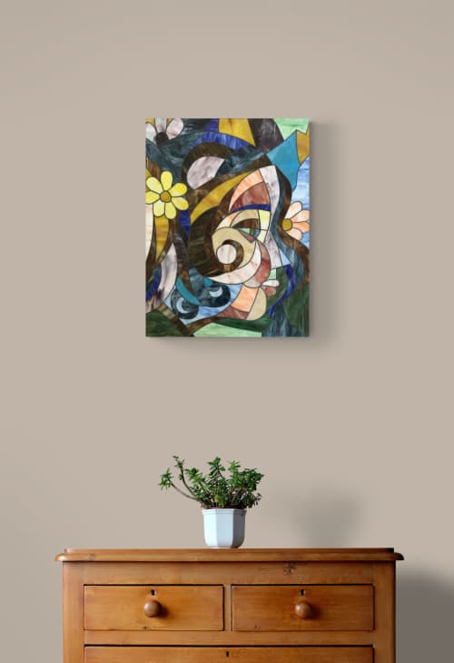 INEKE - HAND MADE GLASS MOSAIC ARTWORK | Mixed Media by artisticmosaicdesigns. Item made of ceramic with glass