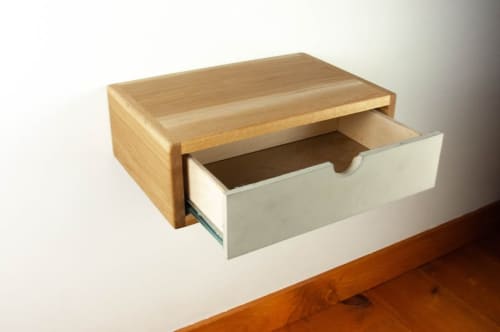 Light Cloud | Floating Table in Tables by Curly Woods. Item composed of oak wood & concrete compatible with modern style
