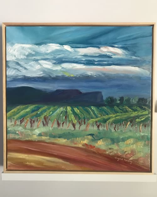 Lovedale Vineyard | Oil And Acrylic Painting in Paintings by Virginia Burke | Mistletoe Winery in Pokolbin. Item made of canvas