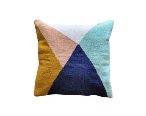 Vera Colorful Handwoven Throw Pillow Cover | Cushion in Pillows by Mumo Toronto. Item made of fabric