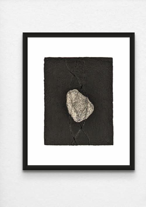 Desire Line Study | Mixed Media by Jennifer E. Moss. Item composed of cotton and paper in minimalism or contemporary style