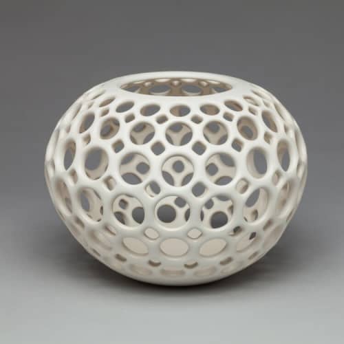 Lace Orb Vessel Small - White | Vases & Vessels by Lynne Meade