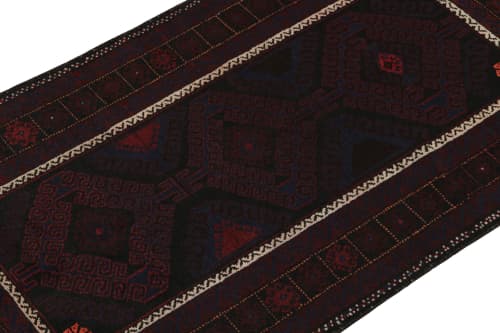 Rug & Kilim’s Baluch Runner Rug with Black, Burgundy | Area Rug in Rugs by Rug and Kilim