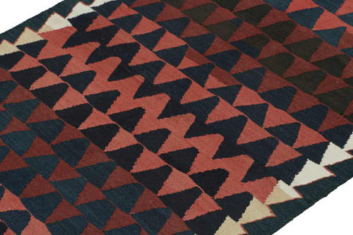 Vintage Kurdish Persian Kilim with Blue and Red Geometric | Area Rug in Rugs by Rug and Kilim