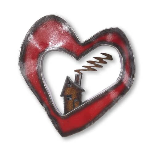 Heart and Home | Wall Sculpture in Wall Hangings by Gatski Metal. Item composed of metal in contemporary or country & farmhouse style