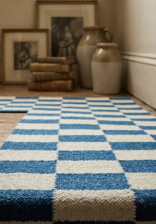 Handwoven Woolen Stair Runner Rug | Rugs by Evergreen Carpets. Item composed of wool compatible with boho and minimalism style