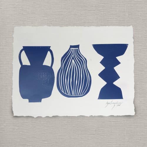 Linocut Print, Ink on paper | Prints by Llinella. Item made of paper