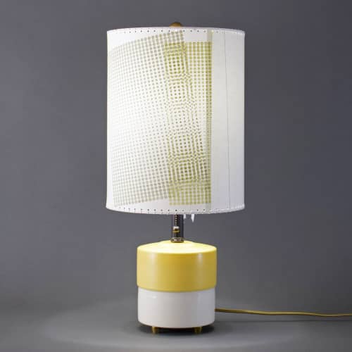 Polar Nettles | Table Lamp in Lamps by James Aarons. Item composed of ceramic and paper in mid century modern or contemporary style