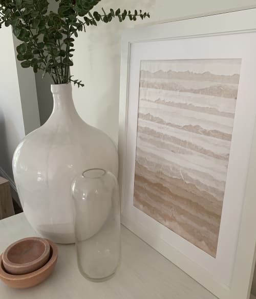 Torn Paper Art - Blush Ombre | Mixed Media by Studio NEA Design. Item composed of paper and synthetic