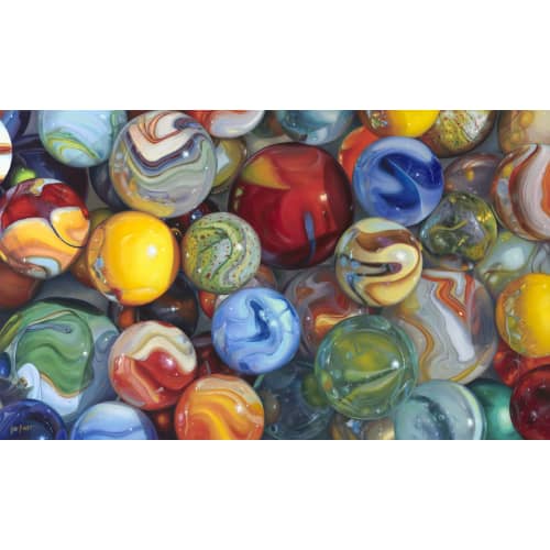 'Marble Mania' Fine Art Print | Prints in Paintings by Jenny Stewart's Fine Art. Item made of canvas with aluminum works with contemporary & industrial style
