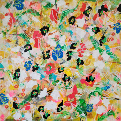 'Reverie' 60x60 | Oil And Acrylic Painting in Paintings by Valerie Capewell. Item composed of wood and synthetic